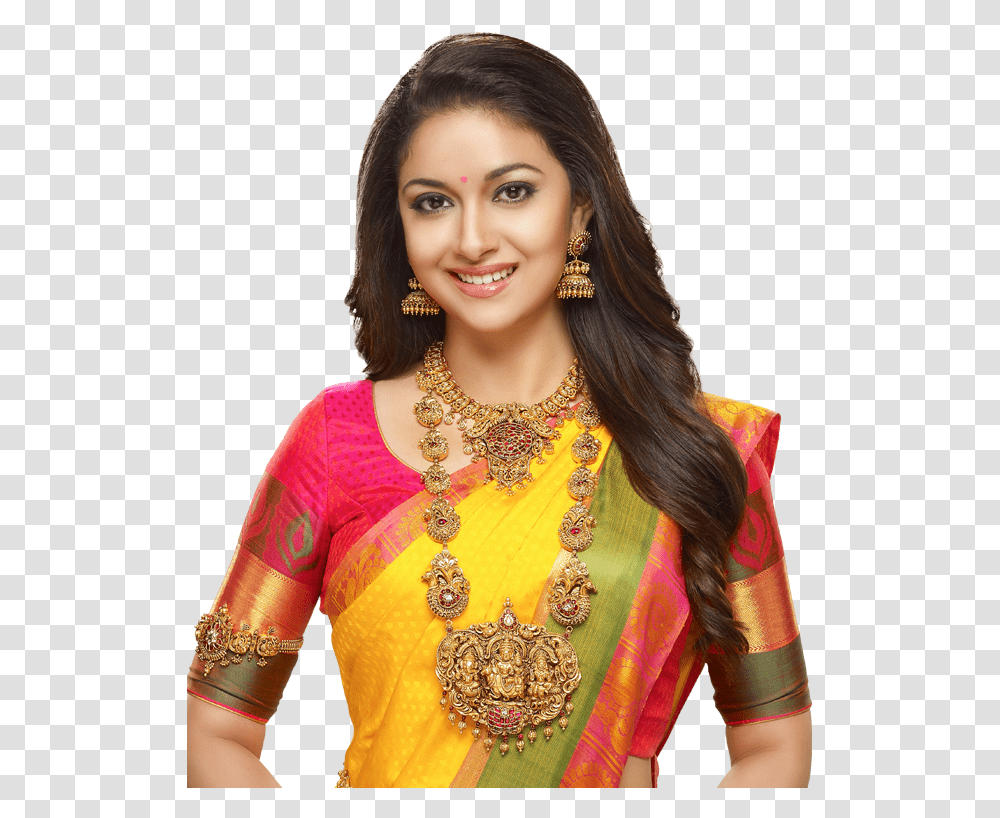 Collections Indian Wedding Jewelry Indian Bridal Keerthy Suresh Nice Saree, Necklace, Accessories, Person, Human Transparent Png