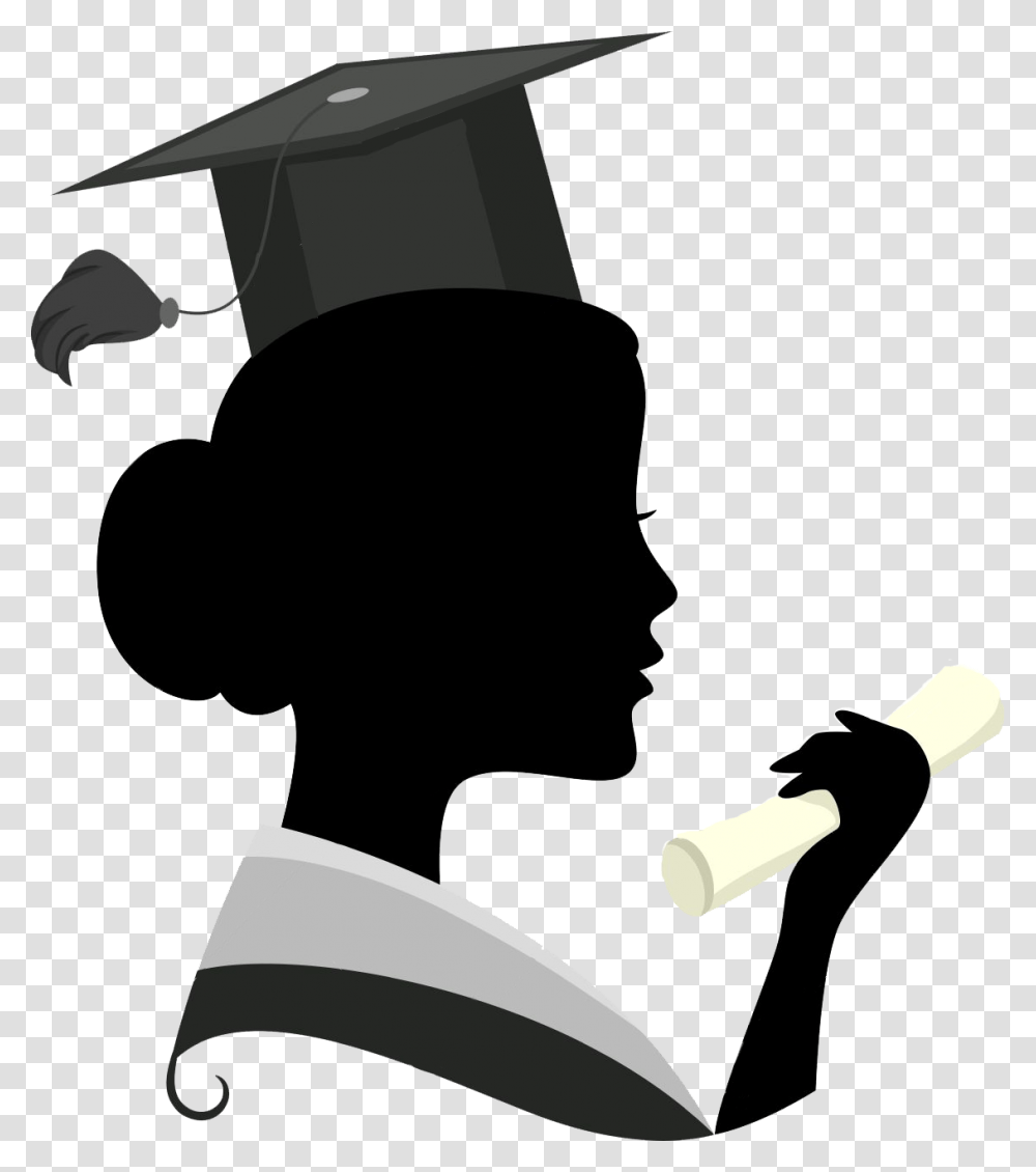 College Clipart Convocation Graduation Girl Clipart, Silhouette, Hammer, Tool, Stencil Transparent Png
