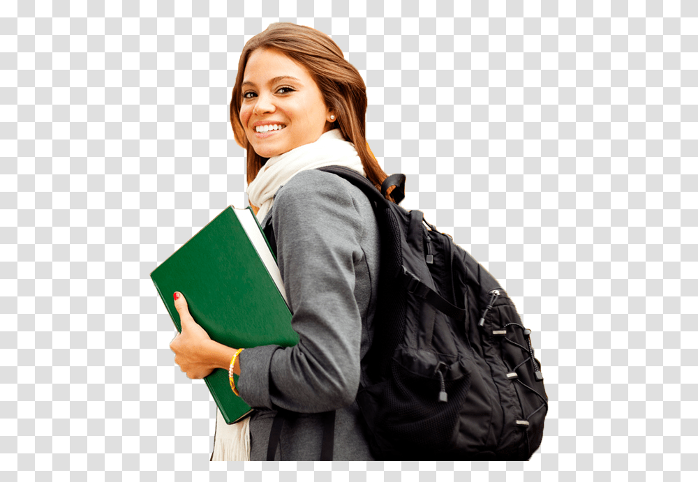 College Girl In, Person, Human, Jacket, Coat Transparent Png