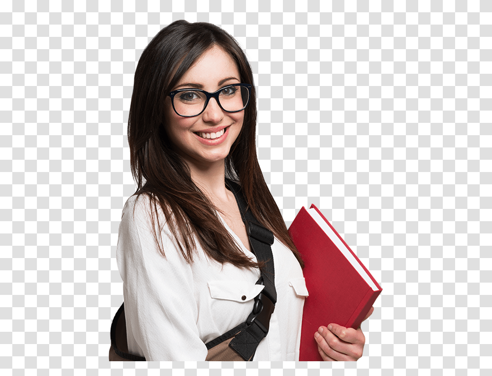 College Girl Student, Person, Glasses, Accessories, Face Transparent Png