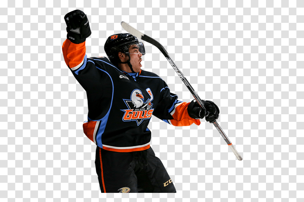 College Ice Hockey Clipart Download San Diego Gulls Game Tickets, Bow, Helmet, Person Transparent Png