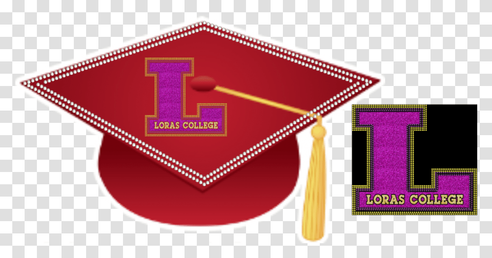 College Logo Rhinestone Graduation Cap Loras, Architecture, Building, Pac Man Transparent Png