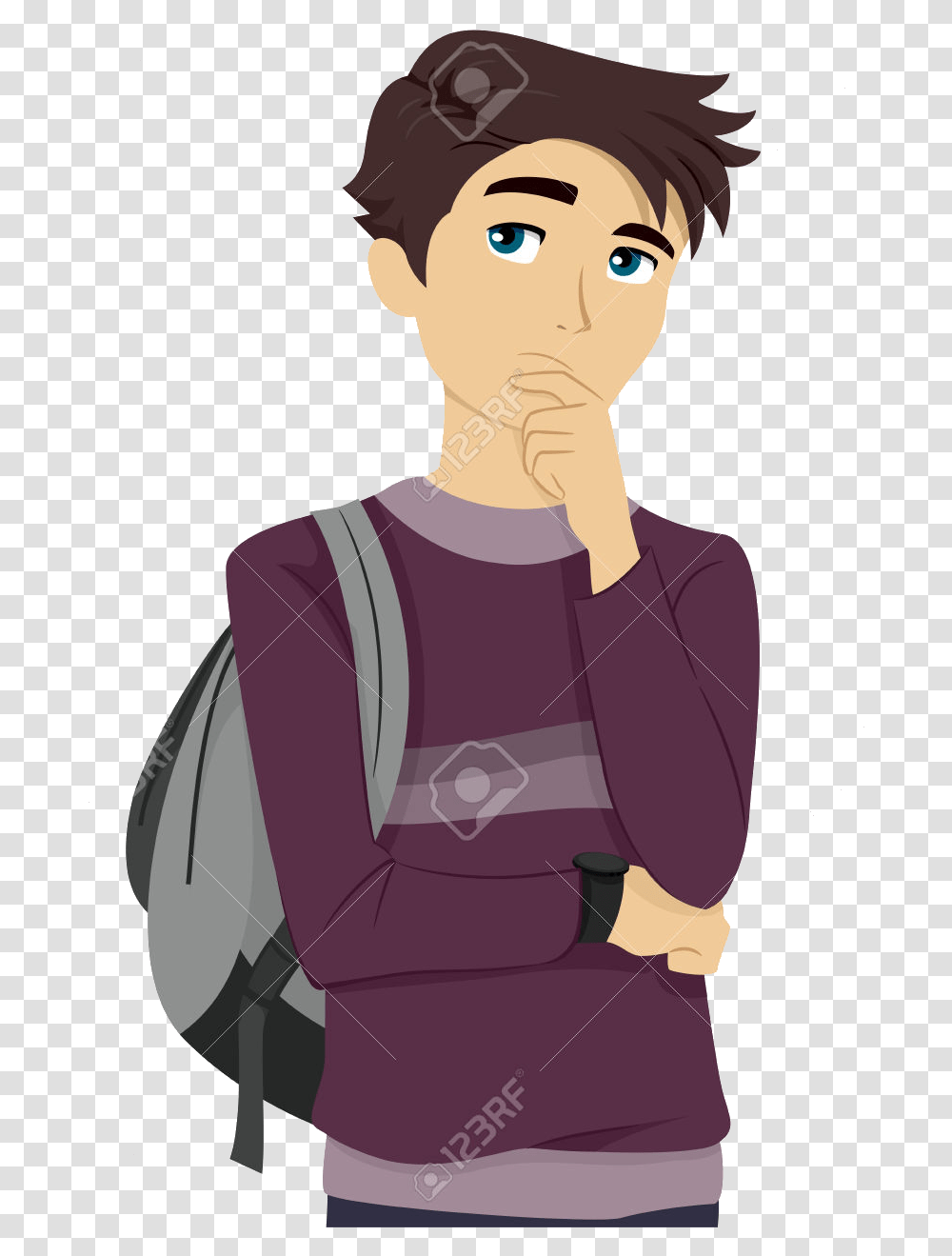 College Student Thinking Clipart Abeoncliparts Cliparts College Student Thinking, Sleeve, Long Sleeve, Person Transparent Png