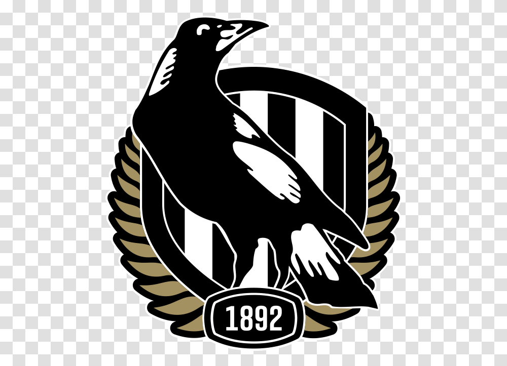 Collingwood Logo Collingwood Football Club Logo, Symbol, Stencil, Animal, Bird Transparent Png
