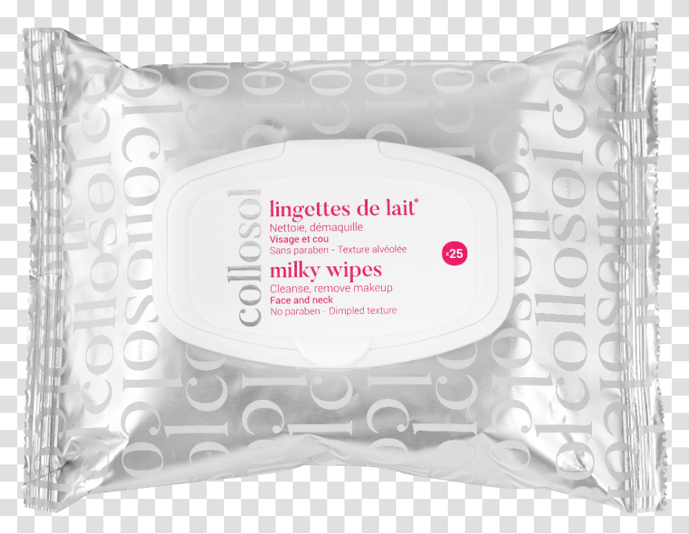 Collosol Lingettes De Lait Milky Wipes Collosol Wipes, Cushion, Pillow, Diaper, Word Transparent Png