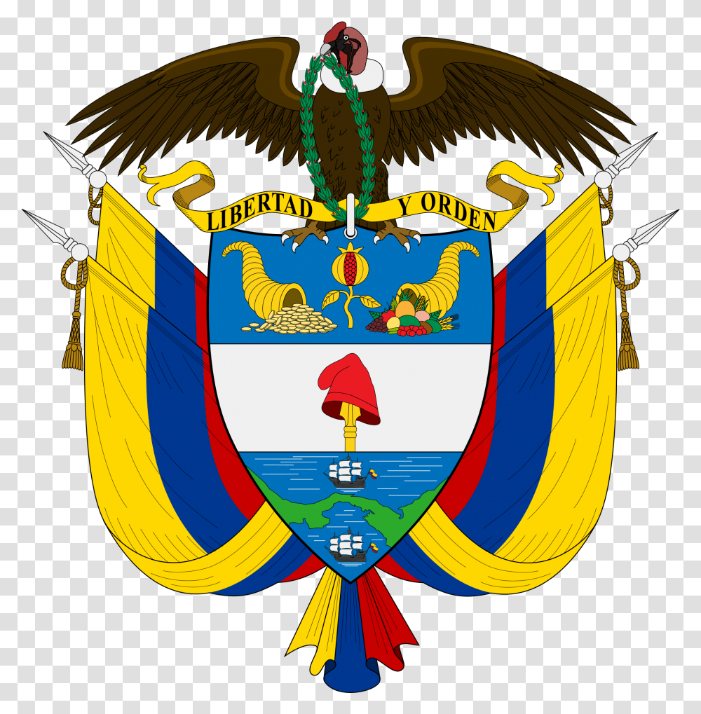 Colombia Coat Of Arms, Logo, Trademark, Emblem Transparent Png