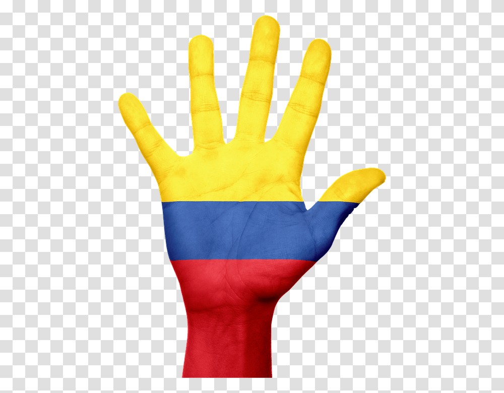 Colombia Flag Hand National Pride Patriotic Mano Con La Bandera De Venezuela, Finger, Wrist, Apparel Transparent Png