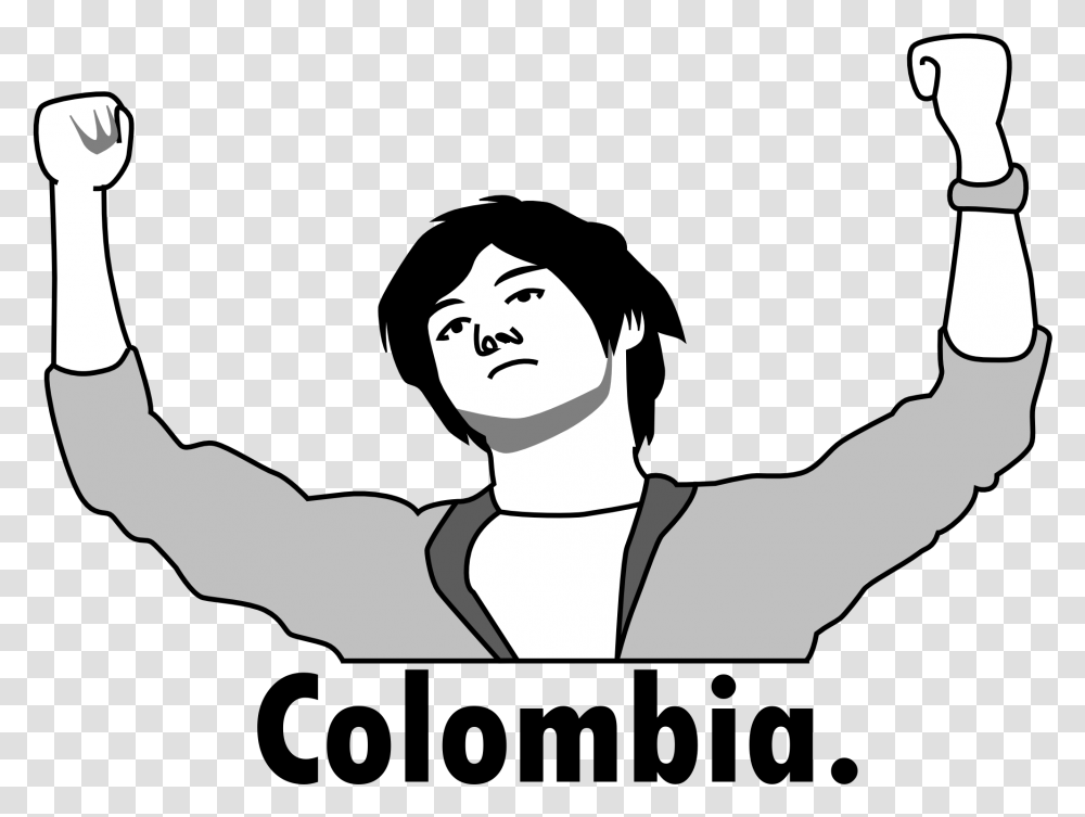 Colombia Rage Face Illustration, Hair, Person, Human Transparent Png