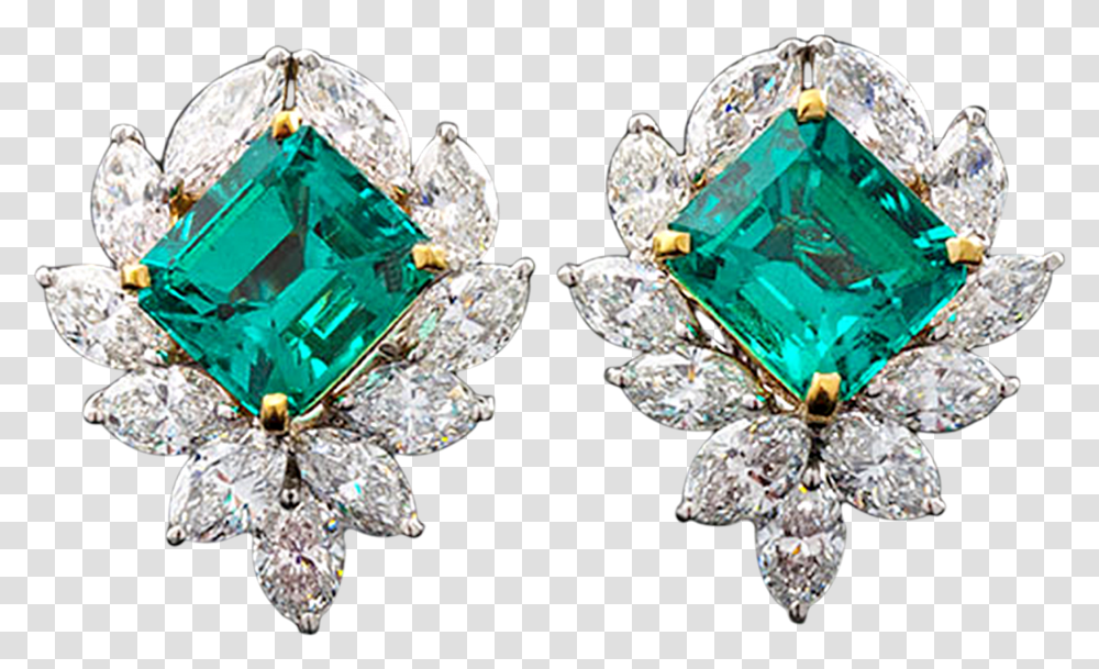 Colombian Emerald And Diamond Earrings Download Earrings, Accessories, Accessory, Jewelry, Gemstone Transparent Png