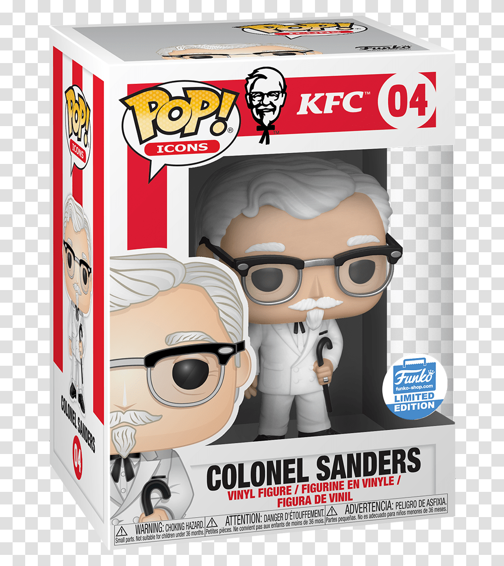 Colonel Sanders Funko Figure With CaneClass Img Colonel Sanders Funko Pop, Sunglasses, Accessories, Poster, Advertisement Transparent Png