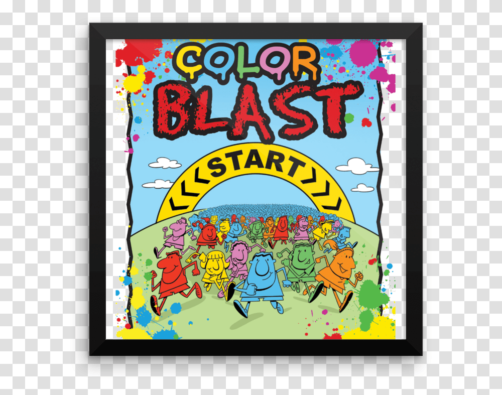 Color Blast Framed Poster Illustration, Advertisement, Paper, Flyer, Doodle Transparent Png