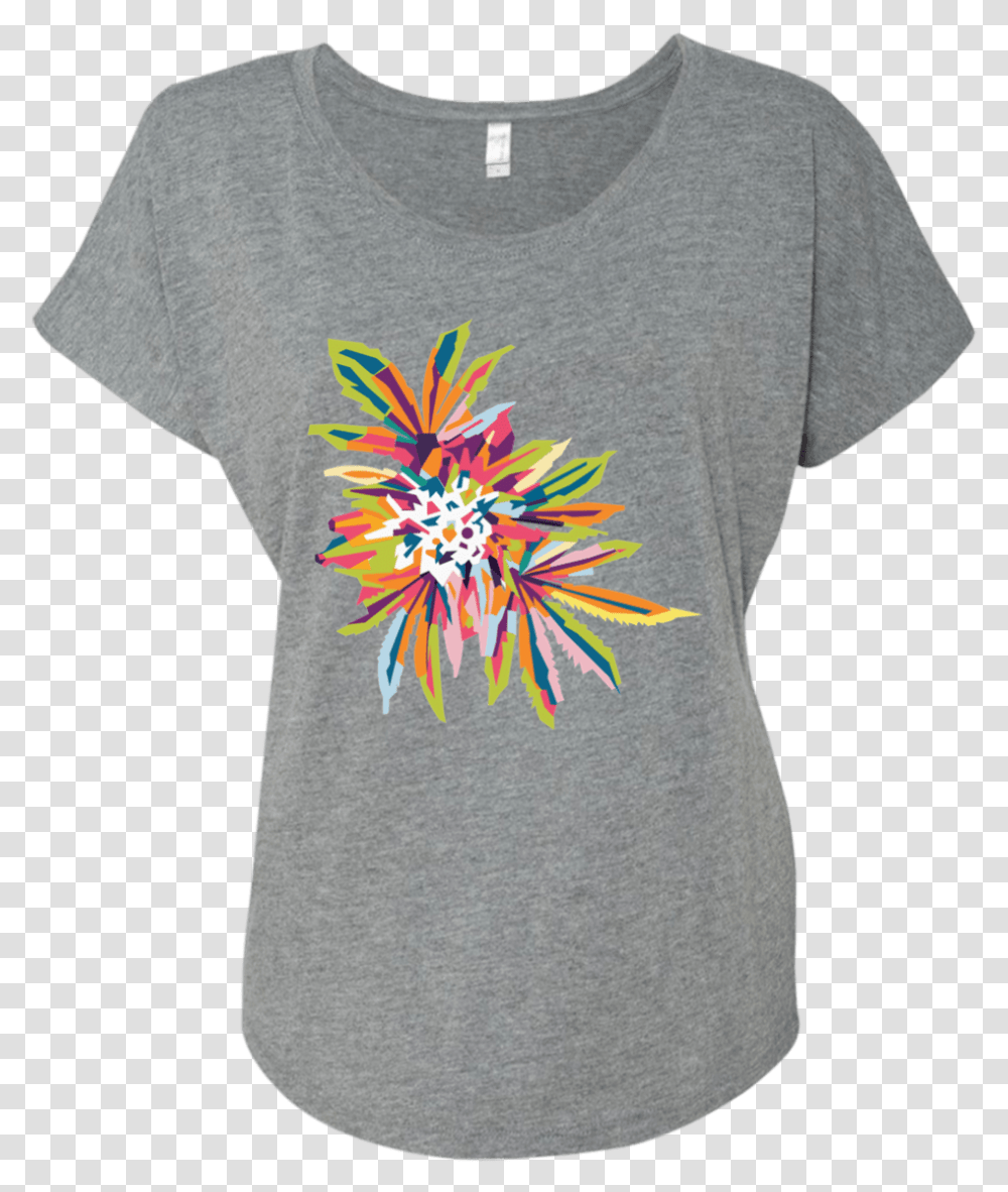 Color Burst Flower Women's Heather Triblend Shirt Tri Blend, Apparel, T-Shirt, Sleeve Transparent Png