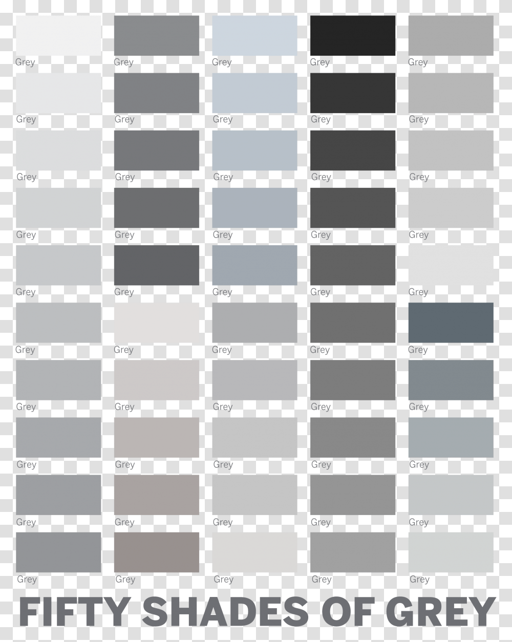 Color Chart Shades Of Gray, Word, Number Transparent Png