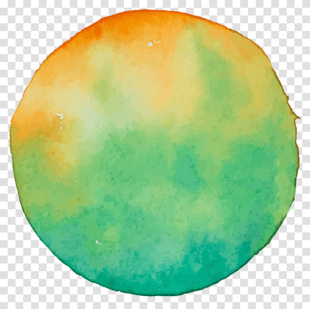 Color Circle Watercolour Orange Acuarela Verde, Sphere, Moon, Outer Space, Night Transparent Png