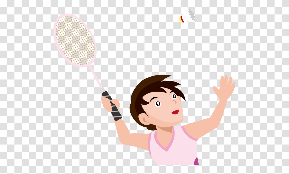 Color Clipart Badminton, Person, Human, Racket, Tennis Racket Transparent Png