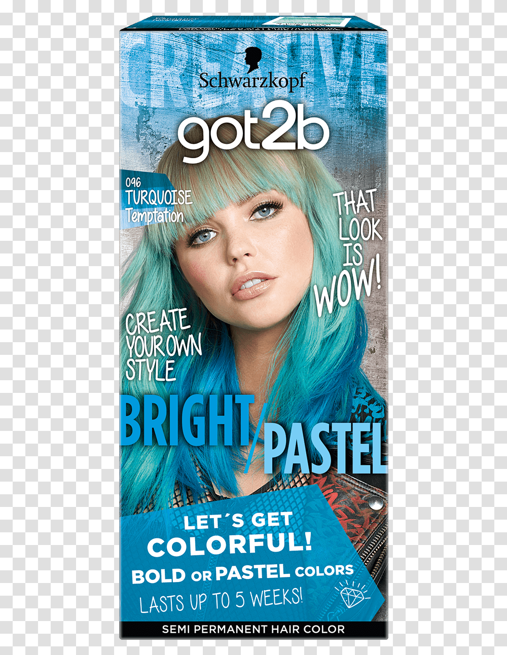 Color Com Bright Pastel 096 Turquoise Temptation Blond, Magazine, Person, Human, Aluminium Transparent Png