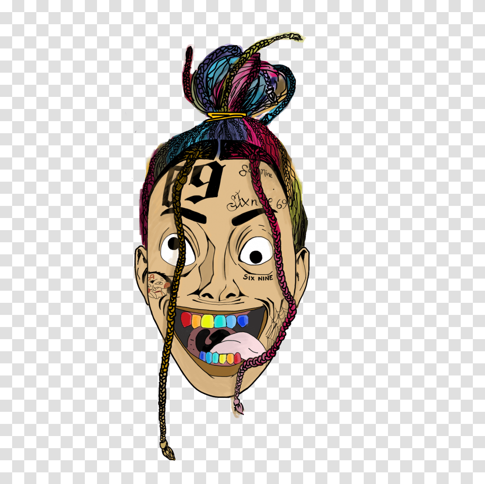 Color Creepy Crazy Savage Gucci Gang Sixnine, Mouth, Teeth, Advertisement, Collage Transparent Png