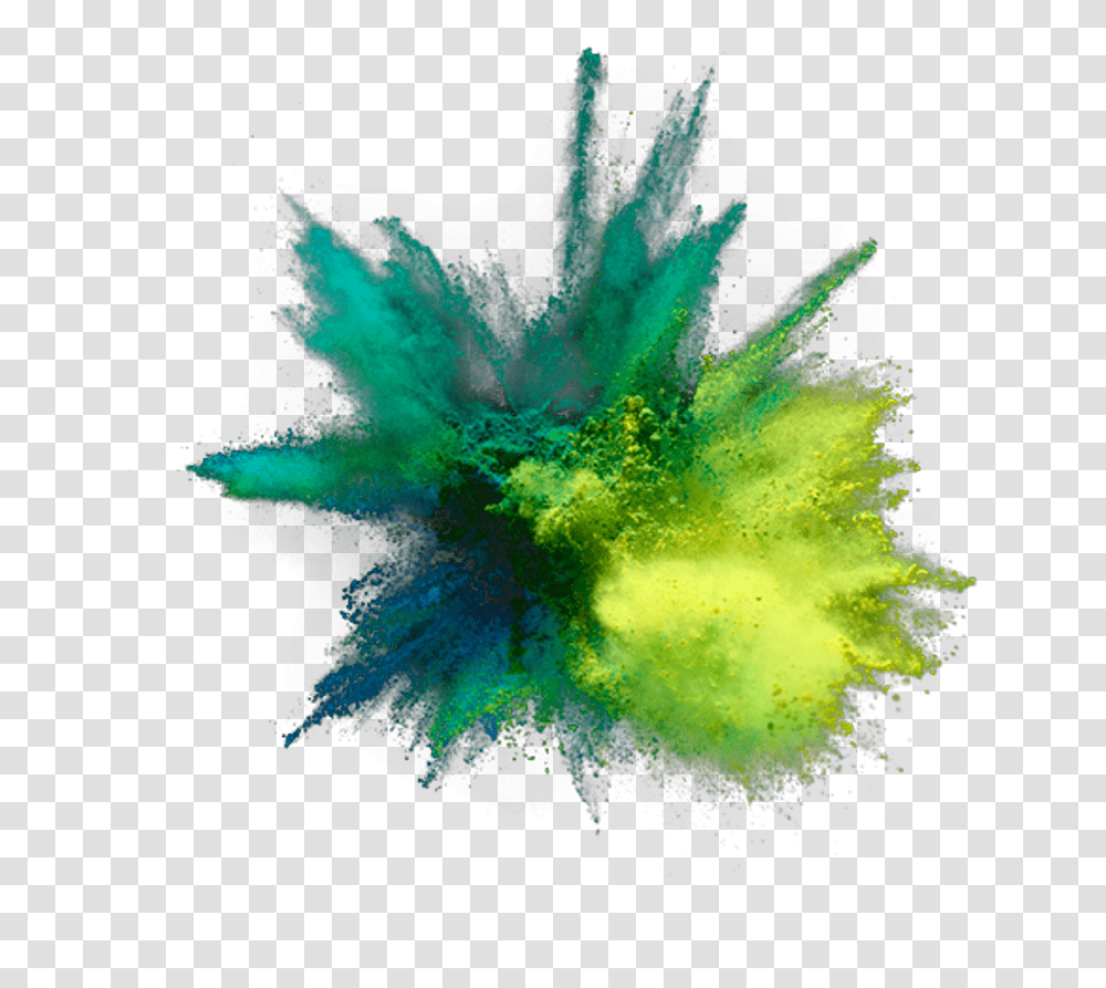 Color Explosion Green Powder Explosion, Ornament, Pattern, Crystal, Fractal Transparent Png