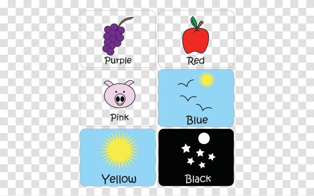 Color Flashcards With Objects, Number, Plant Transparent Png