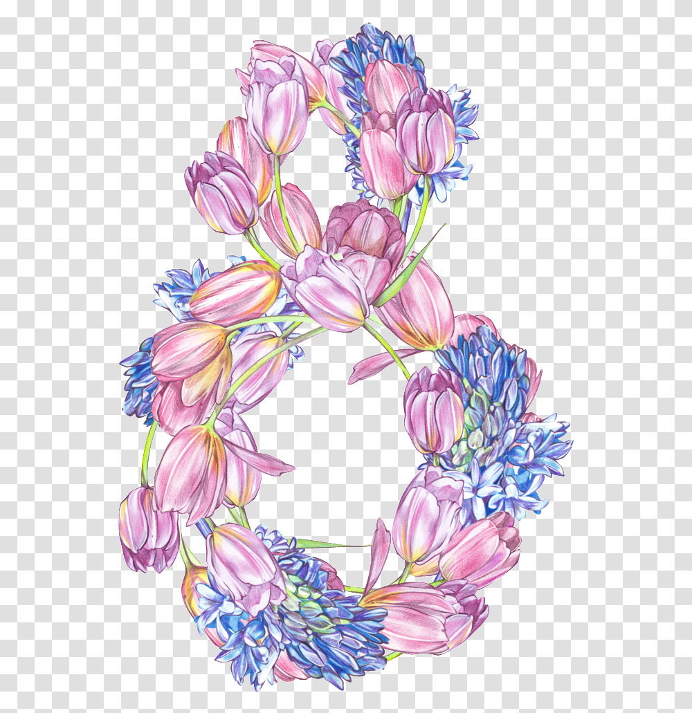 Color Hand Painted 8 Word Shape 8, Plant, Flower, Blossom, Geranium Transparent Png