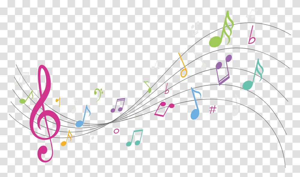 Color Music Notes Music Note Background, Network, Plot, Diagram Transparent Png