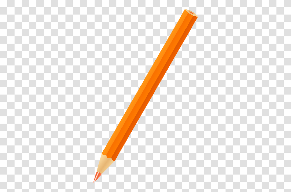 Color Pencil Orange Vector Icon Clip Art Of Pencil, Baseball Bat, Team Sport, Sports, Softball Transparent Png