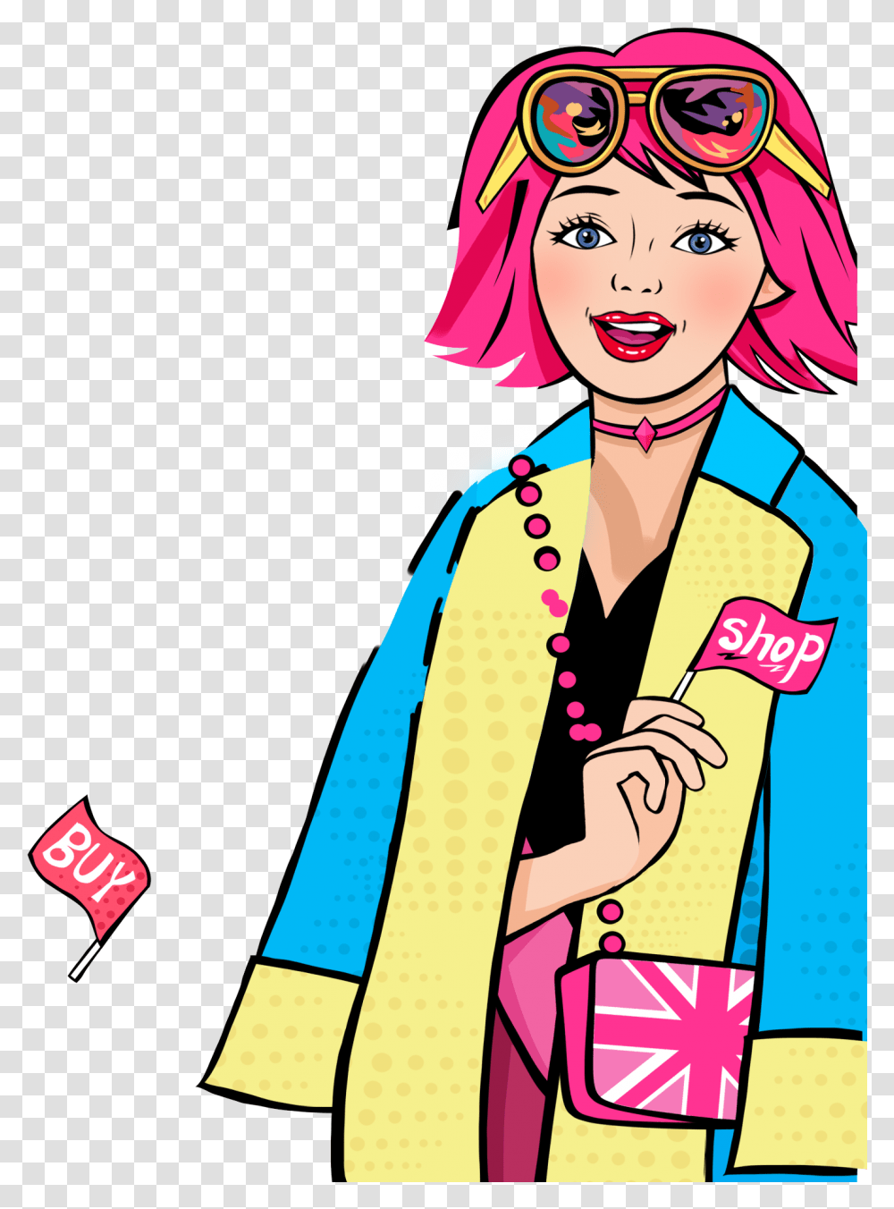 Color Pop Style Hand Drawn Girl And Psd, Person, Face, Costume, Female Transparent Png