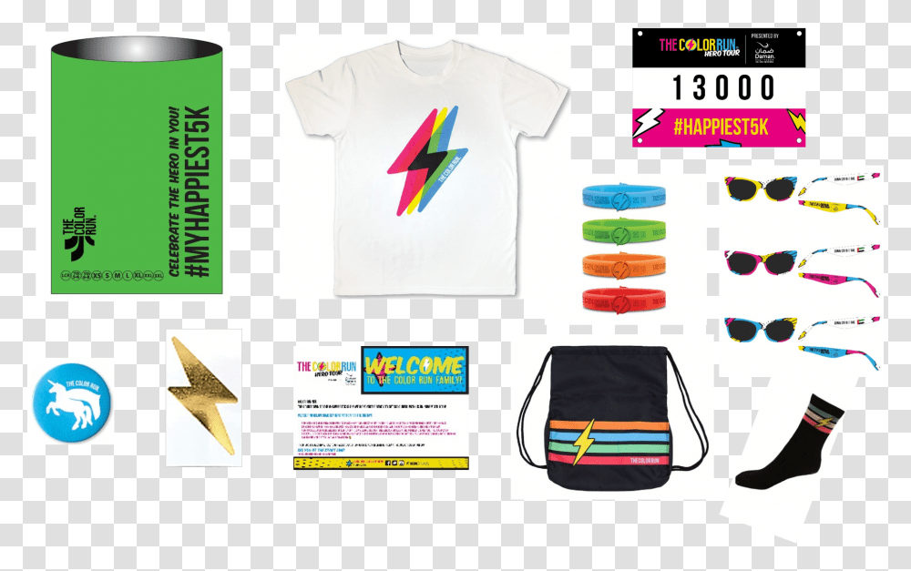 Color Run Race Pack, Sunglasses, Accessories, Poster Transparent Png