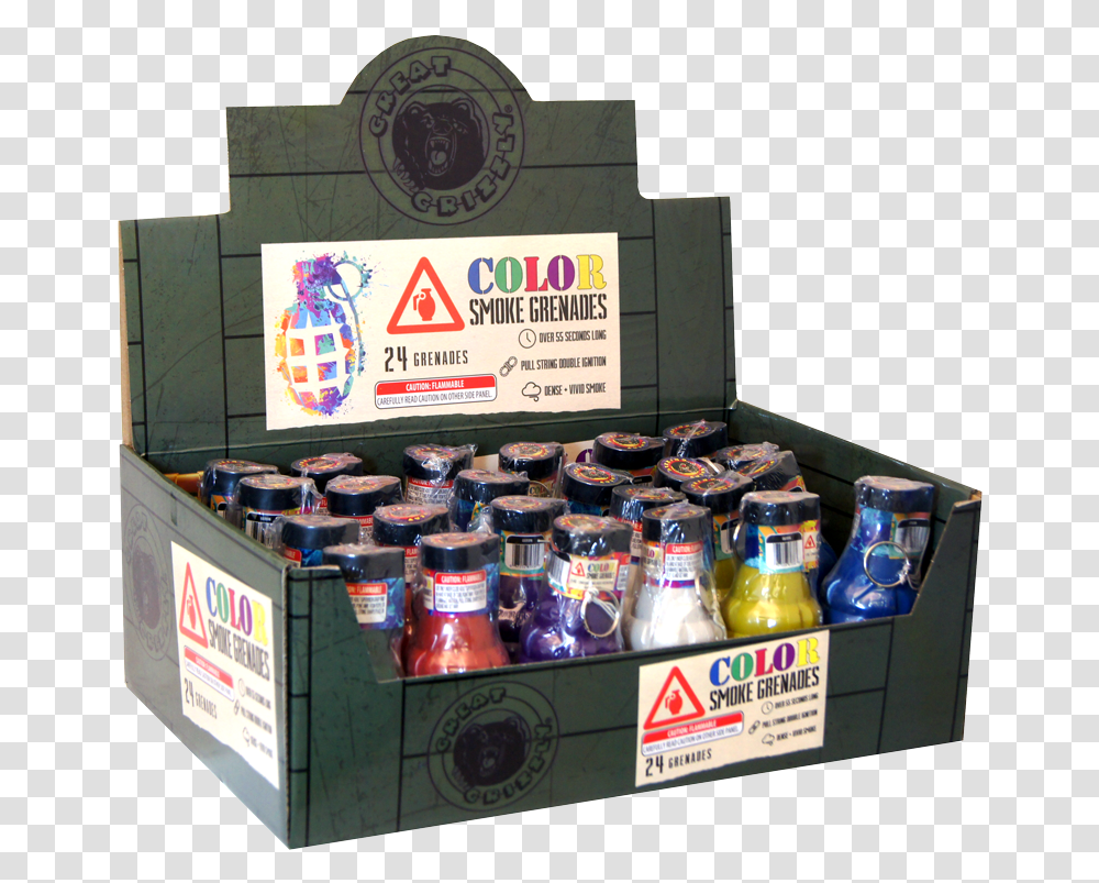 Color Smoke Grenades Box, Tin, Can, Machine, Aluminium Transparent Png