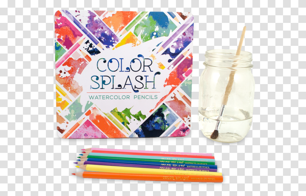 Color Splash Watercolor Pencils Color Splash Pencils, Jar, Pencil Box, Ice Cream, Dessert Transparent Png