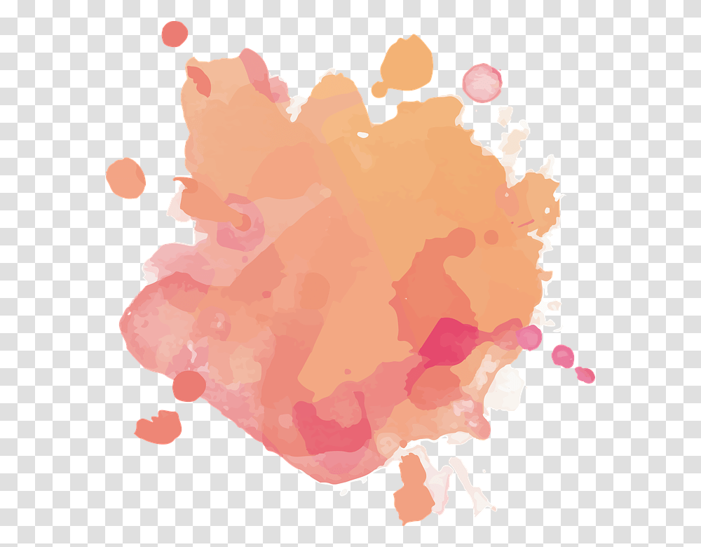 Color Spot Watercolour Orange Pink Background Aquarell Farbtropfen, Pattern, Stain Transparent Png