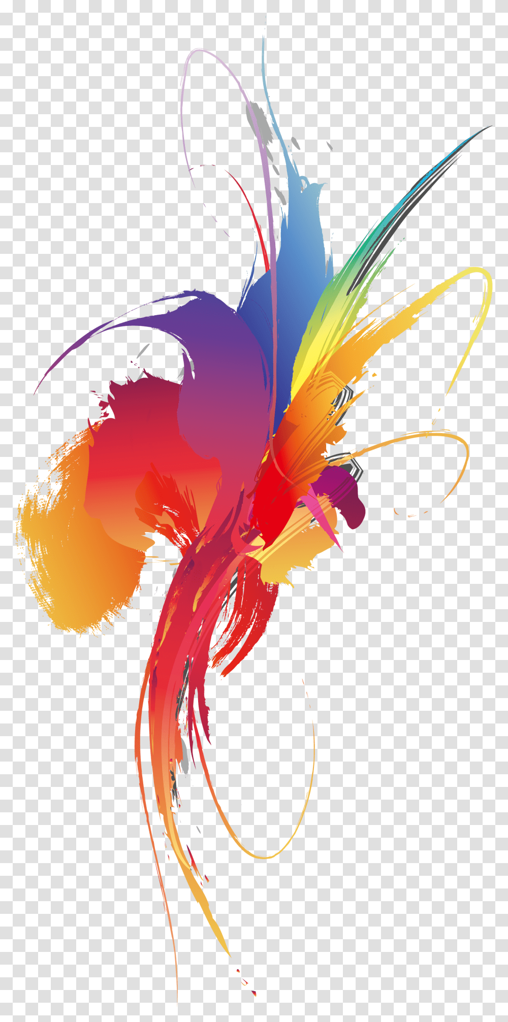 Color Wallpaper Colorful Smear Vector Ink Splash, Floral Design, Pattern Transparent Png