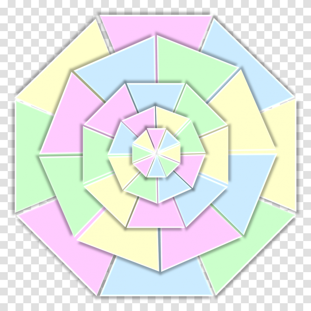 Color Wheel 3d Pastels Pale Pink Green Yellow, Pattern, Spiral, Ornament Transparent Png