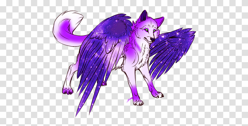 Color Wolf With Wings, Animal, Purple, Mammal Transparent Png