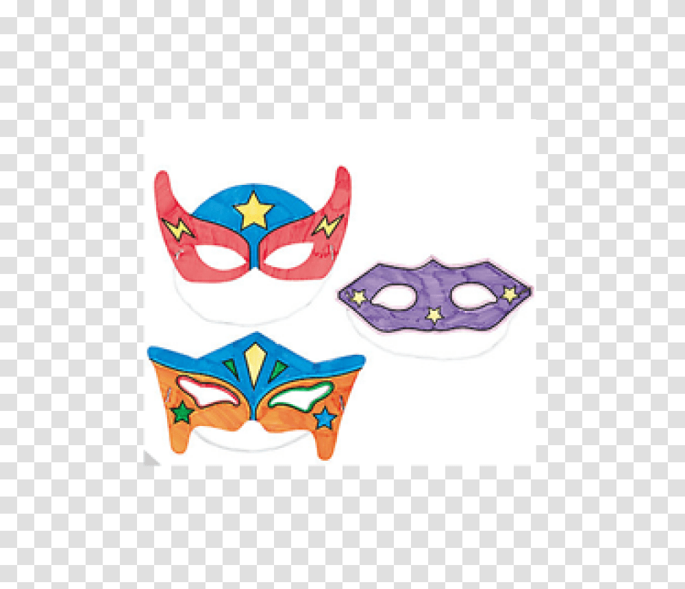 Color Your Own Superhero Masks Party Supplies Decorations, Label, Crowd, Parade, Face Transparent Png