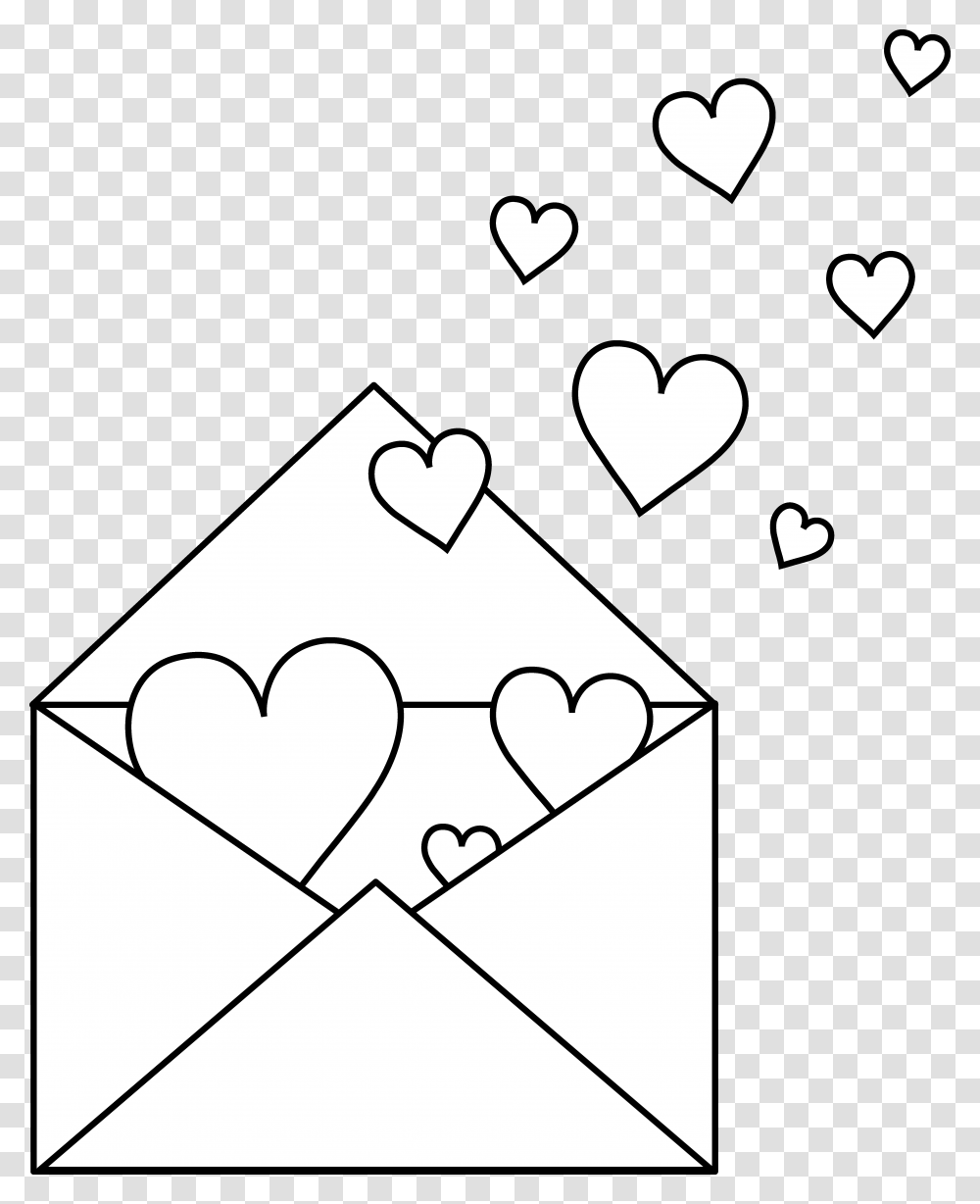 Colorable Love Letter Love Note Clipart, Envelope, Mail, Triangle, Stencil Transparent Png