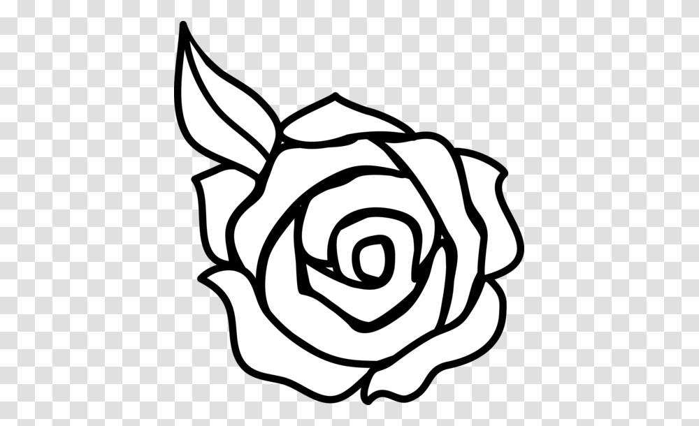 Colorable Rose Line Art, Flower, Plant, Blossom, Stencil Transparent Png