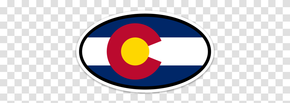 Colorado Flag Vinyl Decal Euro Oval Sticker, Label, Logo Transparent Png