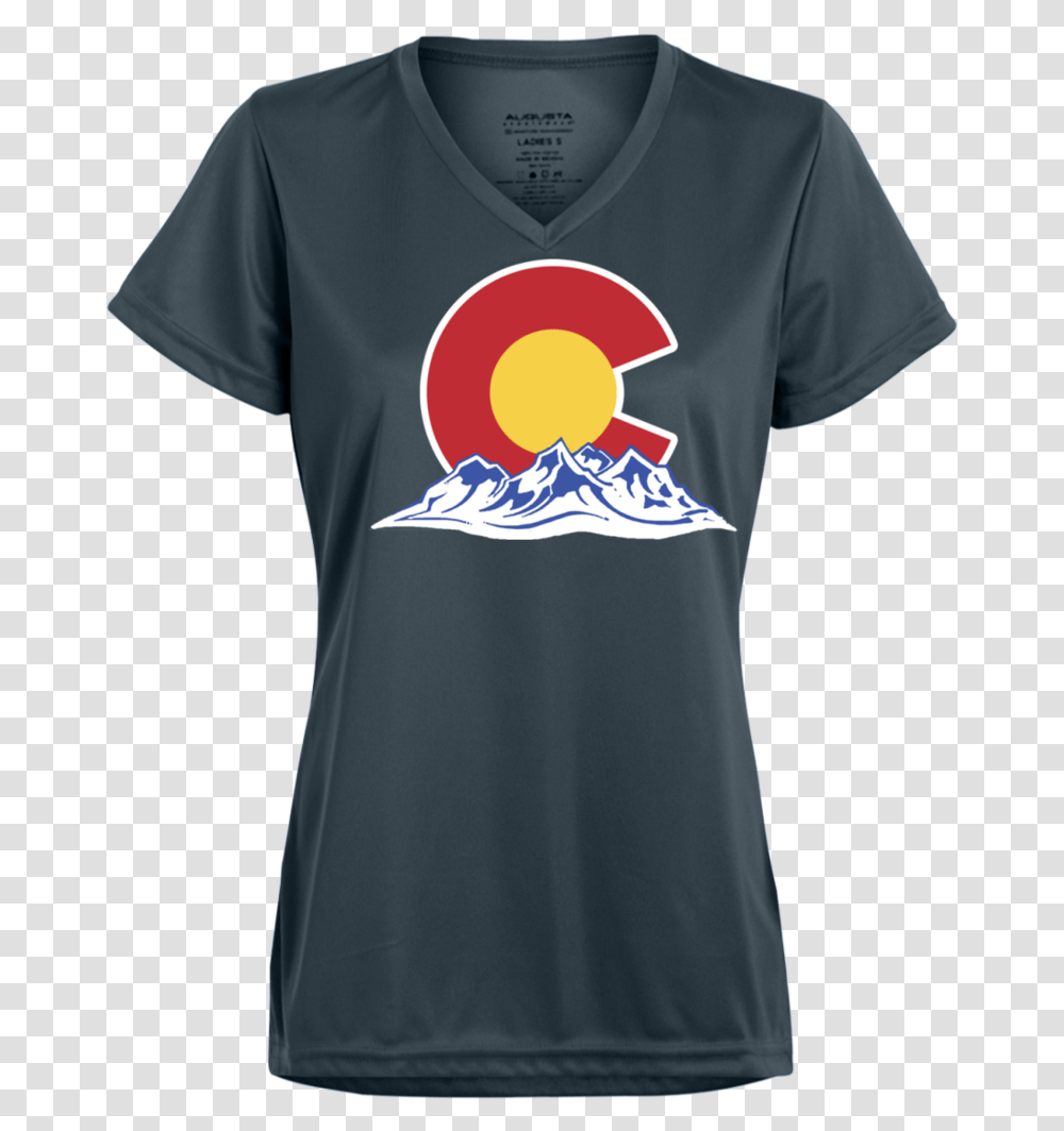 Colorado Mountain Silhouette Ladies Active Shirt, Apparel, T-Shirt, Person Transparent Png