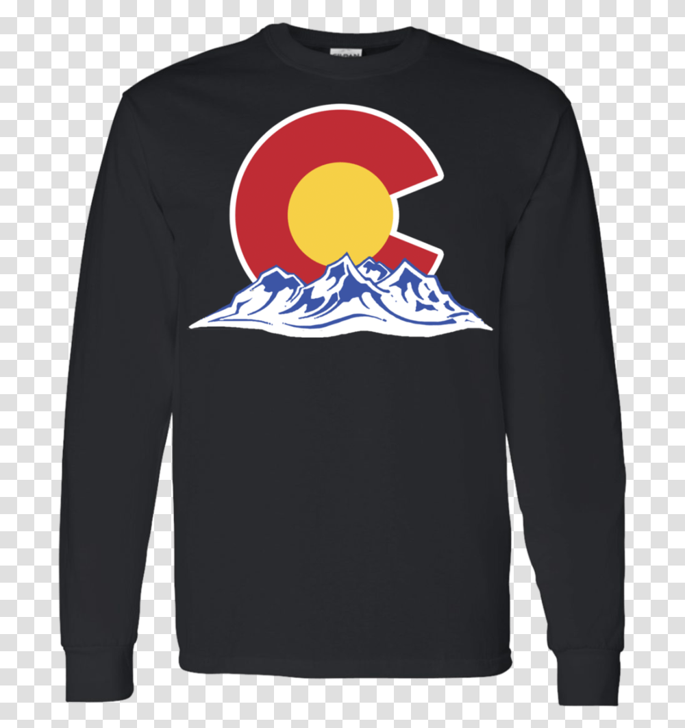 Colorado Mountain Silhouette Men's Long Sleeve Shirt Long Sleeved T Shirt, Apparel, Sweatshirt, Sweater Transparent Png