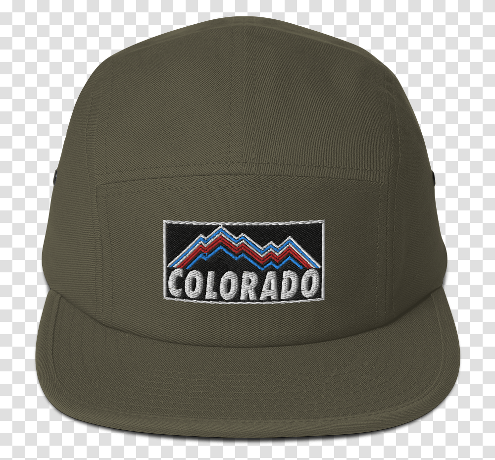 Colorado Retro Mountains Logo Five Panel Cap Baseball Cap, Clothing, Apparel, Hat, Symbol Transparent Png