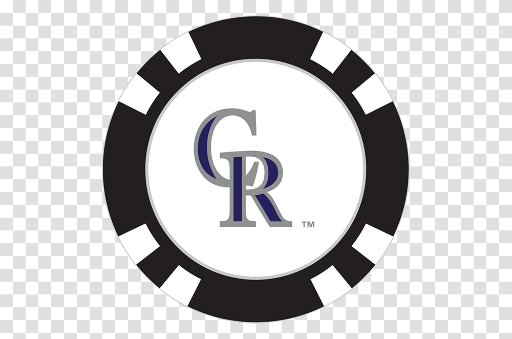Colorado Rockies Poker Chip Ball Marker, Logo, Trademark, Tape Transparent Png