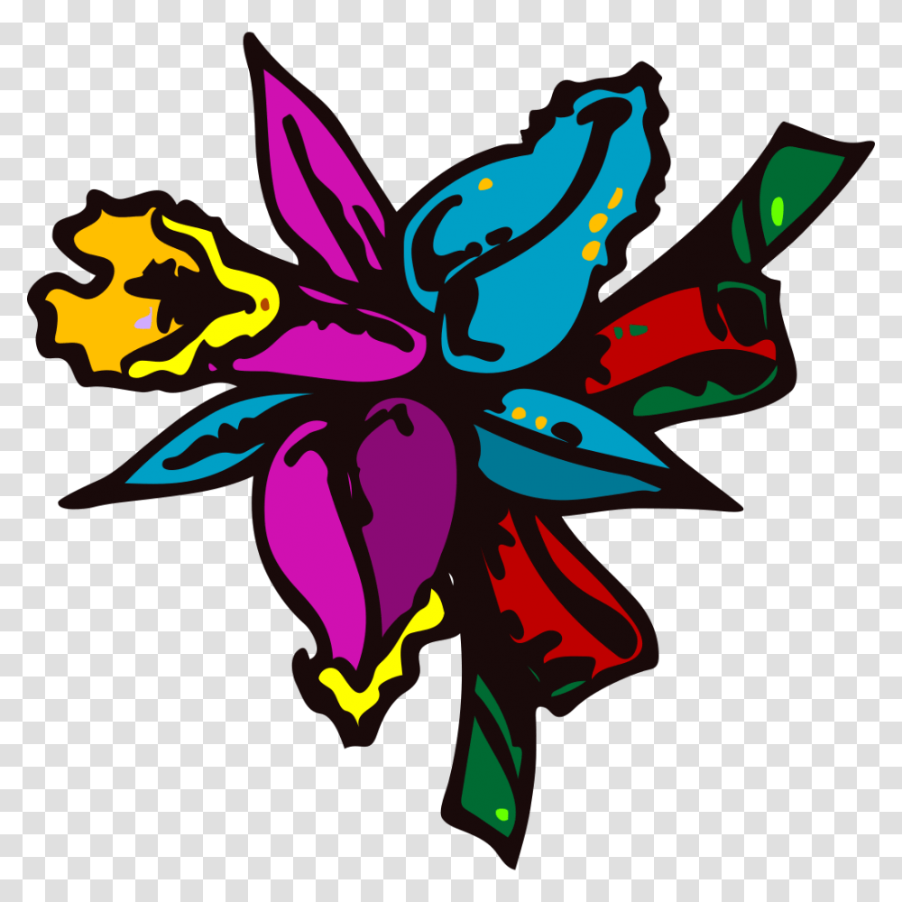 Colored Floral Image With Background Arts Cartoon Flowers, Graphics, Floral Design, Pattern, Plant Transparent Png