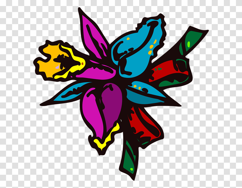 Colored Floral Image With Background Cartoon Flowers, Floral Design, Pattern, Plant Transparent Png
