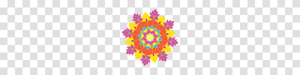 Colored Mandala On The White Background Vector, Floral Design, Pattern Transparent Png