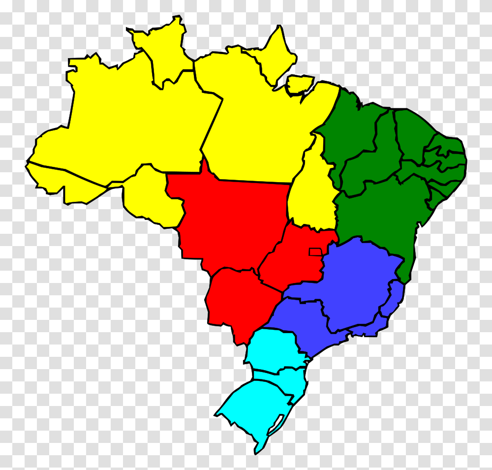 Colored Map Of Brazil Clip Arts For Web, Diagram, Atlas, Plot, Person Transparent Png