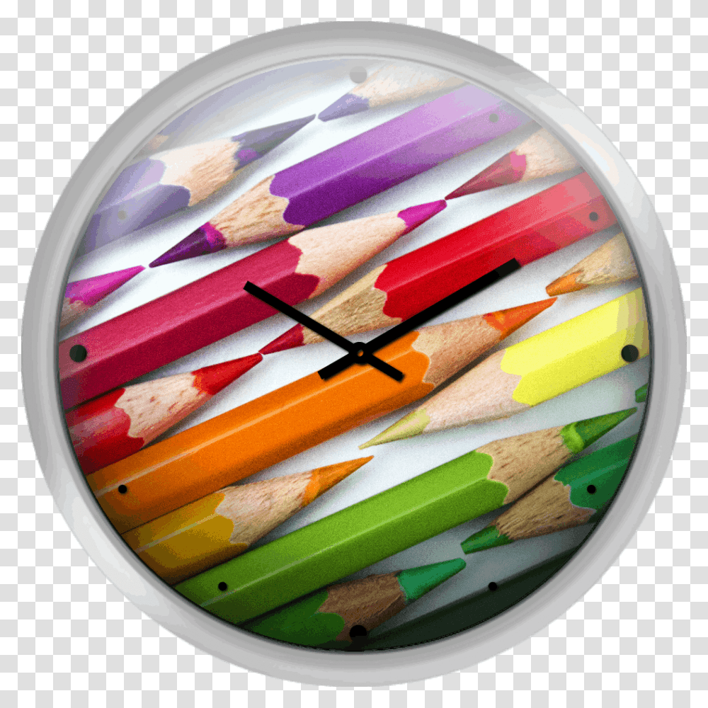 Colored Pencil Tips Wood, Analog Clock, Bowl Transparent Png