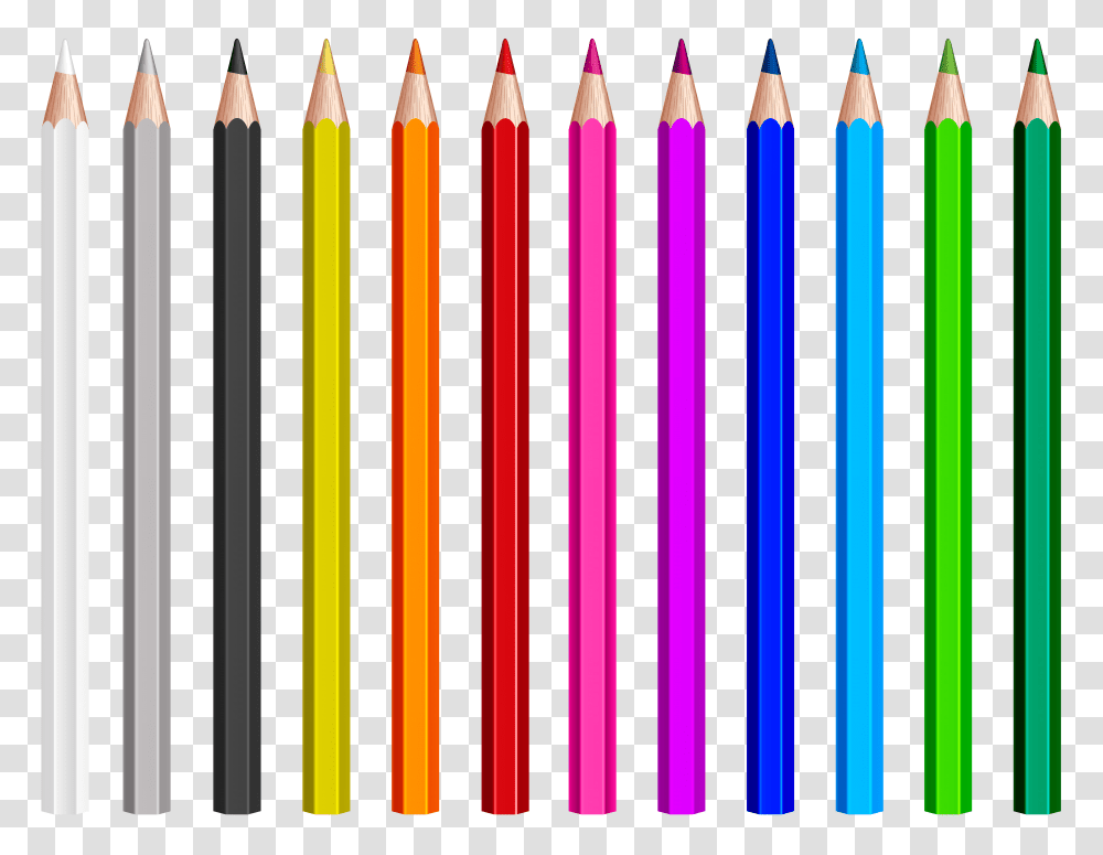 Colored Pencils Set Clip Art, Gate Transparent Png