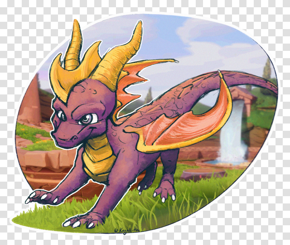 Colored Spyro Sketch By Me Dragon, Animal, Mammal, Cat, Pet Transparent Png