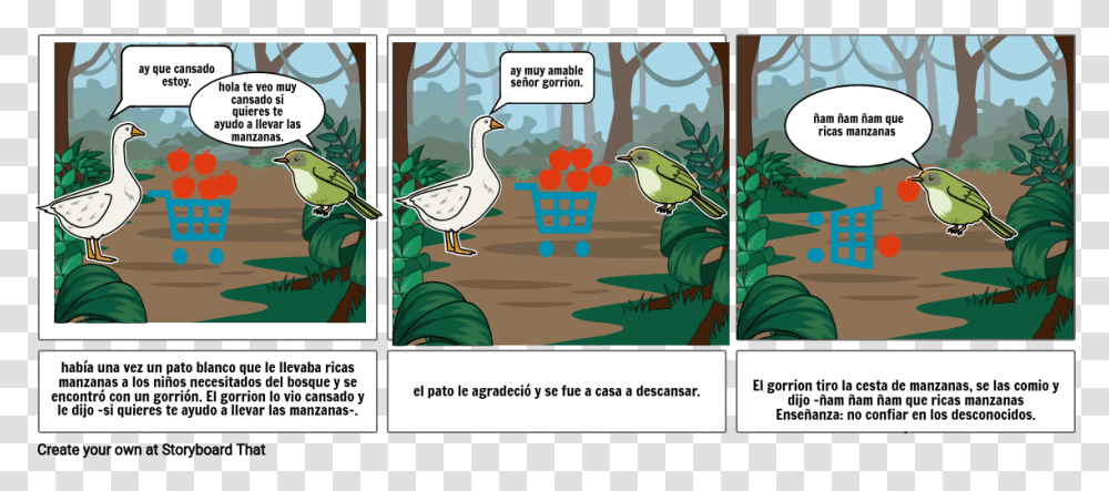 Colored Storyboard Of Birds, Animal, Book, Goose Transparent Png